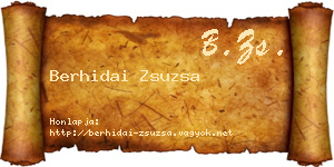 Berhidai Zsuzsa névjegykártya